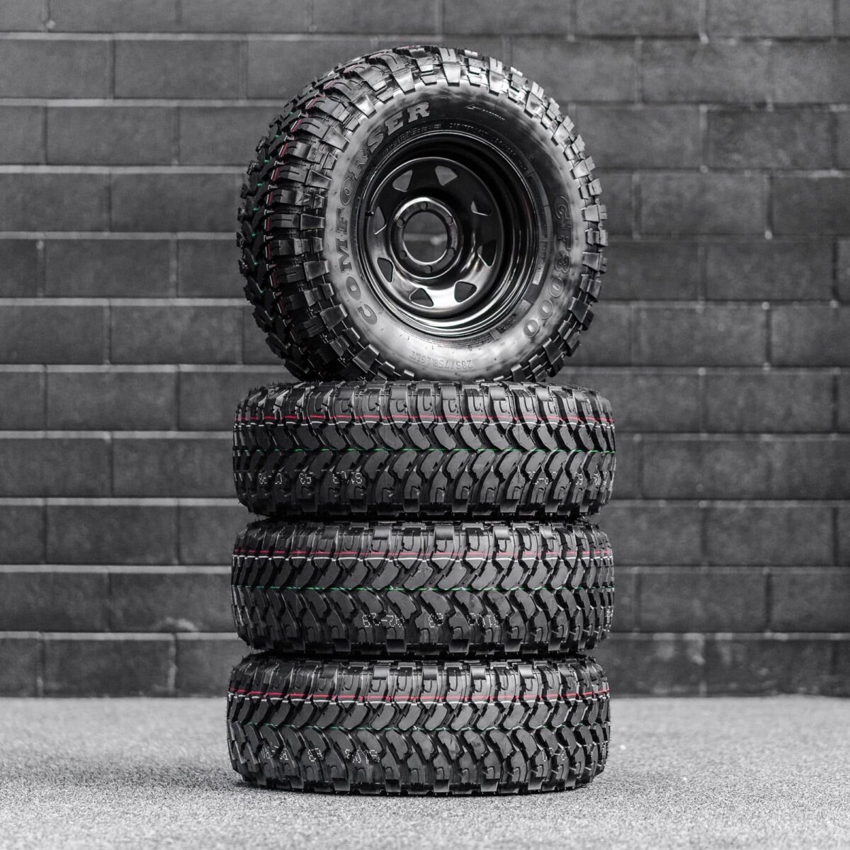 15" Mud Tyres + Steelies Combo